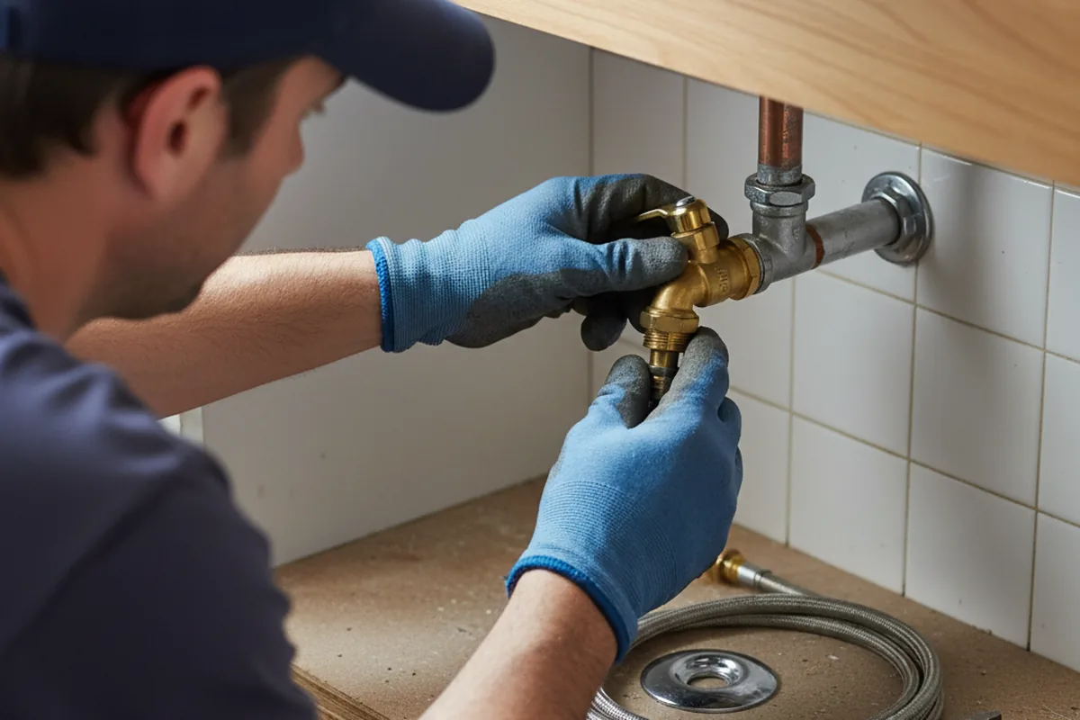 Shutoff valve and fitting work during Burst Pipe Repair in Bell Buckle